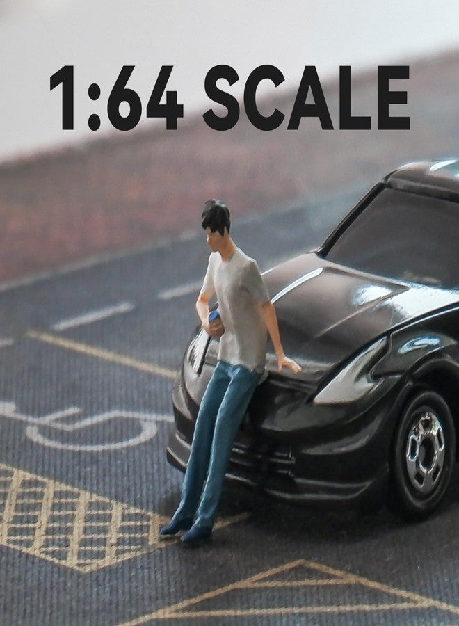 kivcmds Painted Figure 1:64 Scale Mini Model Trains Architectural Plastic People Figures Leaning Man Figure Model,Suitable for Miniature Scenes(64114B) - Image 2